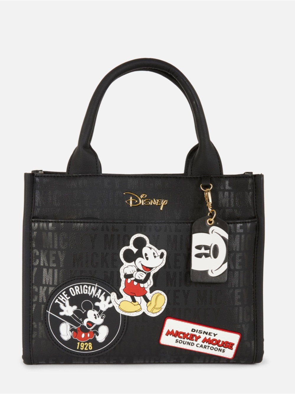 Disney Mickey Mouse Primark Patchwork Tote Bag NWT Black Crossbody Satchel
